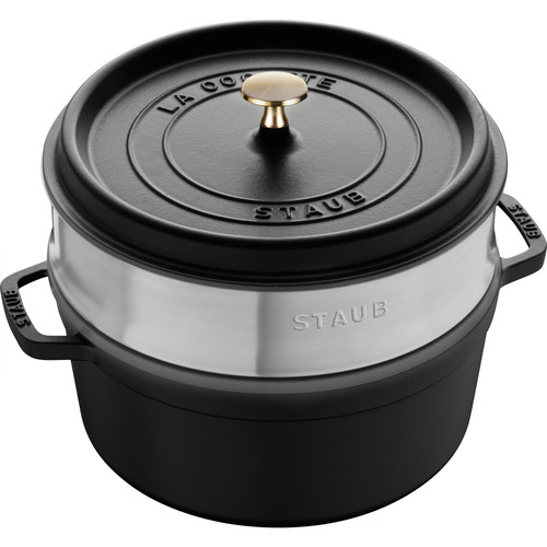 Round Cocotte with Steamer 26cm, Black - Zwilling Australia