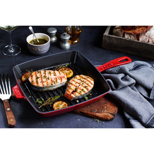 Staub American Square Grill - 26cm Cherry Red