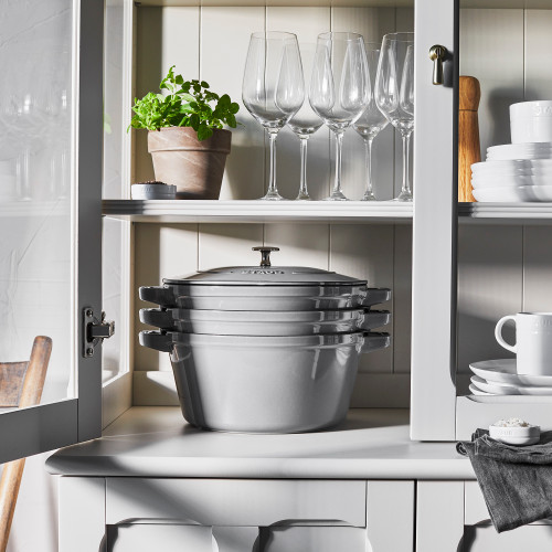 Stackables 3pc Cocotte + Braiser + Pan+ Lid 24 cm White Truffle