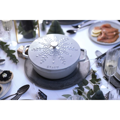 French Oven Round Snowflake 24cm, White Truffle - Zwilling Australia