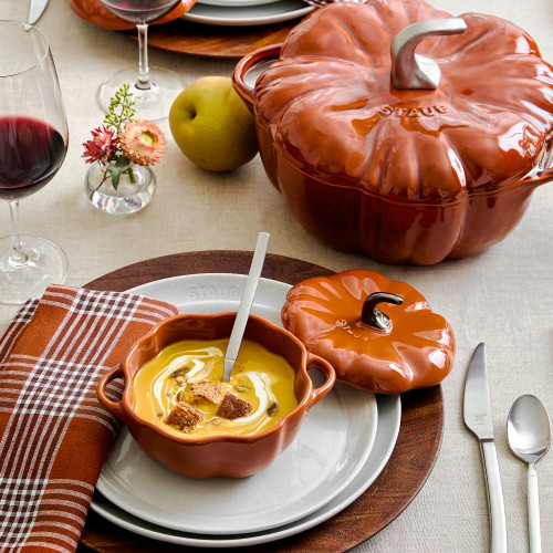 Ceramic Pumpkin Cocotte 12cm, Cinnamon