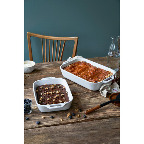 Staub Gratin Rectangular White 34 x 24cm
