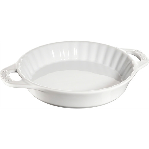 Ceramic Pie Dish Round 24cm, White Ceramic Pie Dish Round 24cm, White
