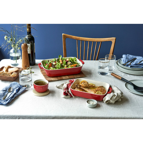 Ceramic Gratin Dish Rectangular 27cm, Cherry Red
