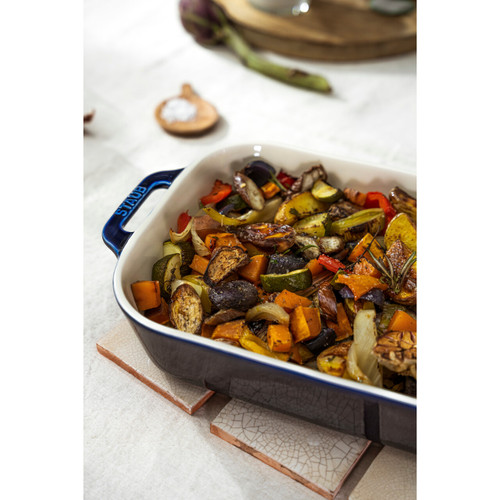 Staub Gratin Rectangular Blue 34 x 24cm