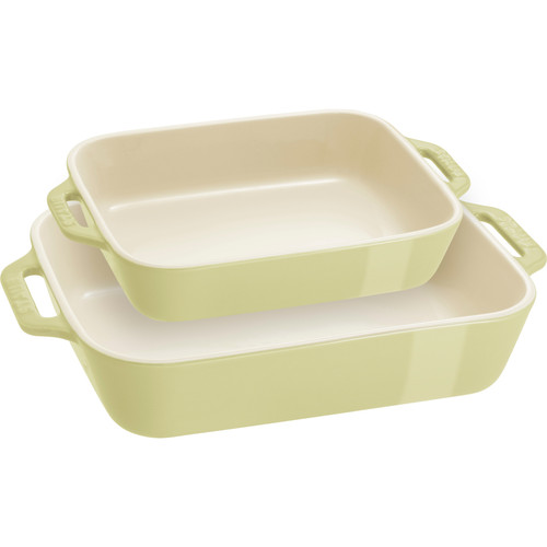 Ceramic Oven Dish Rectangular 2/Set 20,27cm, Green Ceramic Oven Dish Rectangular 2/Set 20,27cm, Green