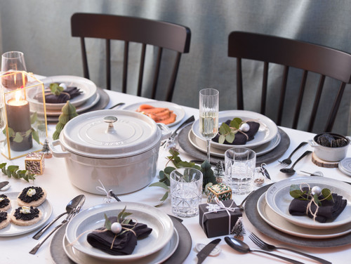 Staub Ceramic Flat Plate 26cm White Truffle - 1pc