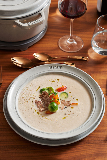Staub Ceramic Soup Plate 24cm White Truffle - Set of 4 Staub Ceramic Soup Plate 24cm White Truffle - Set of 4