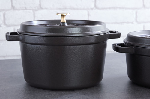 Staub Round Deep Cocotte 24cm, Black