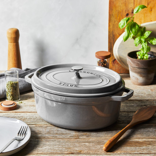 Staub Oval Cocotte 29cm, Graphite