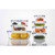 Clear Glass White Rect Container -1L