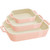 Ceramic Oven Dish Rectangular 3/Set 14,20,27cm, Pink
