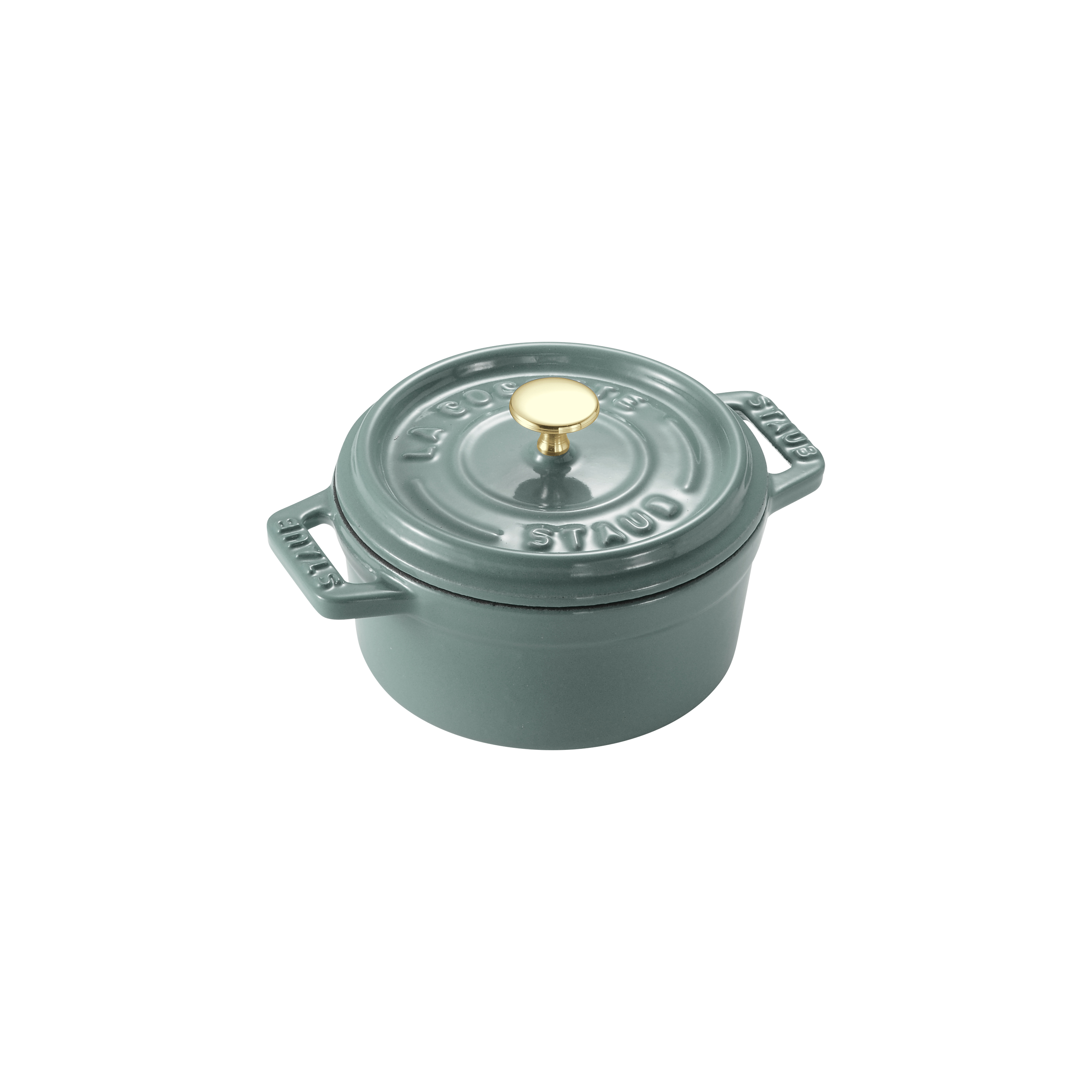 Staub Round Cocotte 10cm Eucalyptus - Premium Cast Iron Dutch Oven