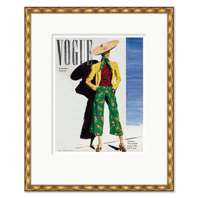 CN-25-0432K  Vogue Cover, "Wearing Green Florals," Rene Bouet-Willaumez, January 1, 1938
