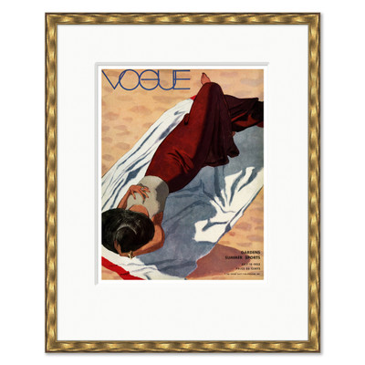 CN-25-0432B  Vogue Cover, "Lying at the Beach," Pierre Mourgue, July 15, 1933
