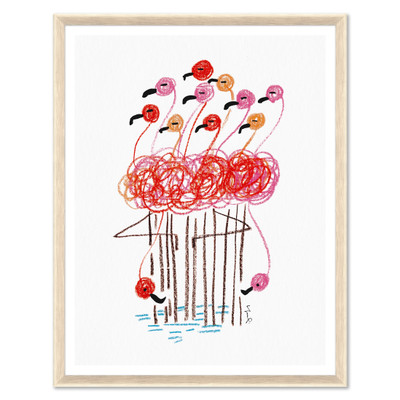 YK-25-0065B  Flamingo Bouquet, Pink