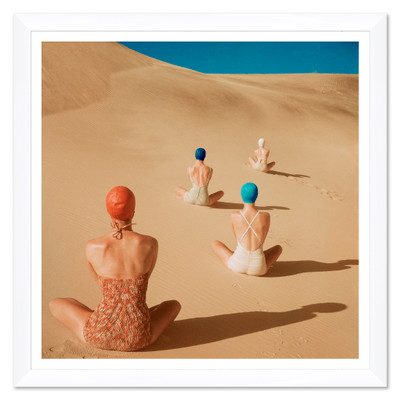 Vogue Magazine, "Model Sitting on Sand Dunes," Clifford Coffin, June 1, 1949