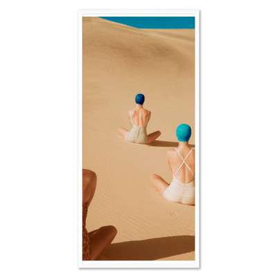 CN-26-0453B  Vogue Magazine, "Model Sitting on Sand Dunes," Clifford Coffin, June 1, 1949
