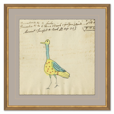 P-6077  Yellow Bird W/Spots - Mennonite Ledger Drawing