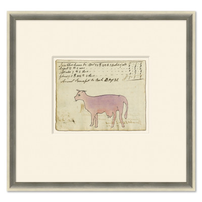 P-6097  Pink Cow - Sm. Mennonite Ledger Drawing