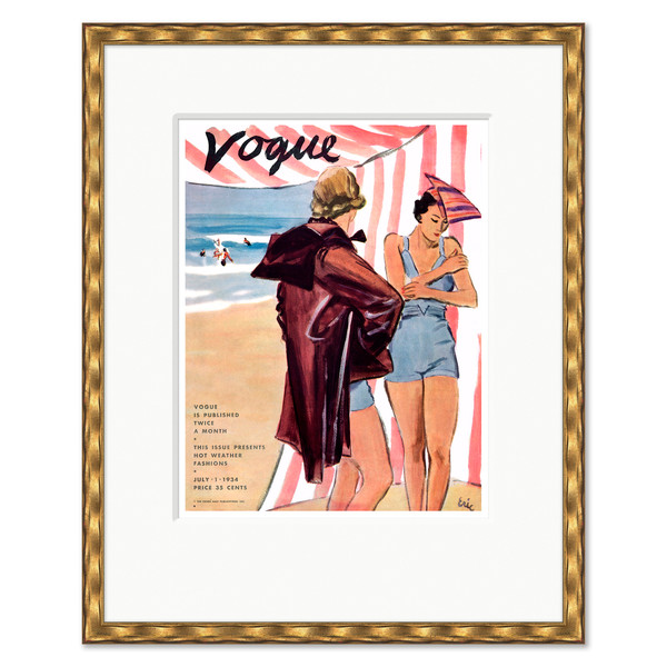CN-25-0430C  Vogue Cover, "Two Women at the Beach," Carl Erickson, July 1, 1934