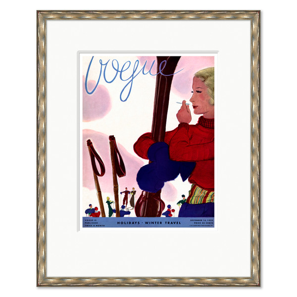 CN-25-0435H  Vogue Cover, "Holiday Winter Travel," Jean Pages, December 15, 1933