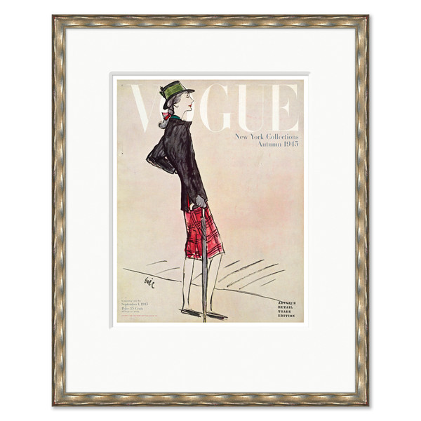 CN-25-0431J  Vogue Cover, "Woman in Plaid Skirt," Carl Erickson, September 1, 1945
