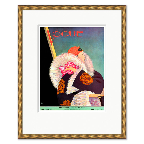 CN-25-0432E  Vogue Cover, "Midwinter Travel," George Wolfe Plank, January 1, 1927