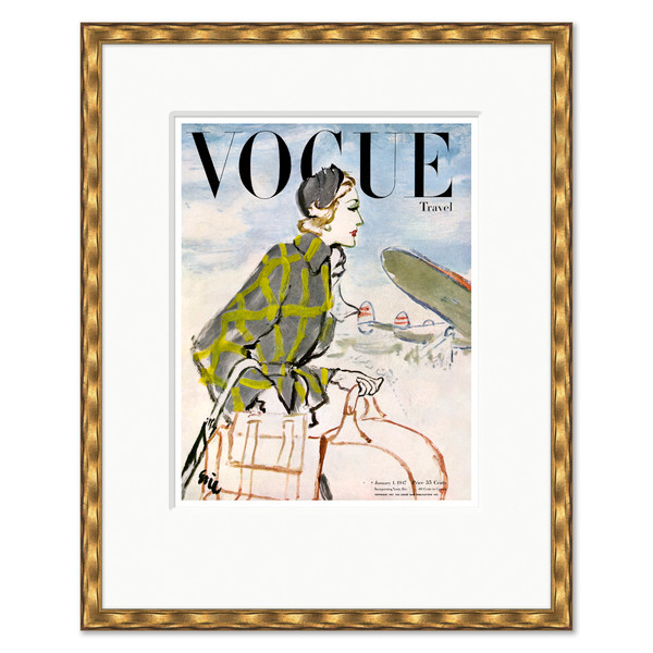 CN-25-0436G  Vogue Cover, "Travelling with Fashion," Carl Erickson, January 1, 1947