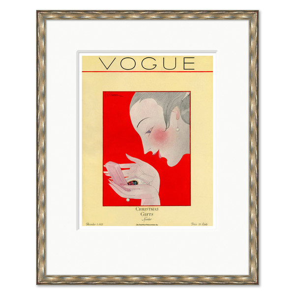 CN-25-0431D  Vogue Cover, "Christmas Gifts - Brooch," Georges Lepape, December 1, 1923