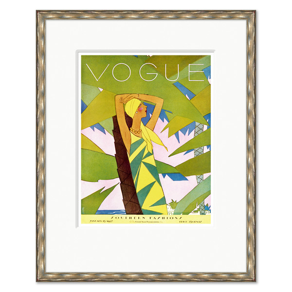 CN-25-0431E  Vogue Cover, "Tropical Southern Fashions," Eduardo Garcia Benito, January 15, 1927