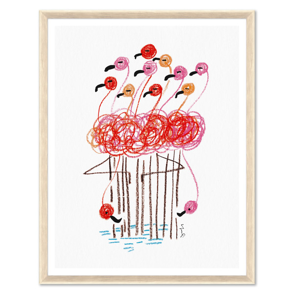 YK-25-0065B  Flamingo Bouquet, Pink