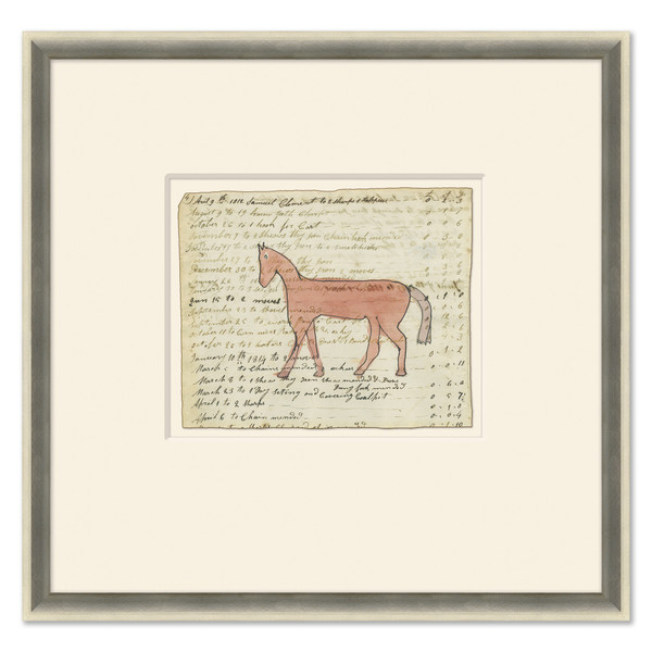 P-6102  Pink Horse - Sm. Mennonite Ledger Drawing