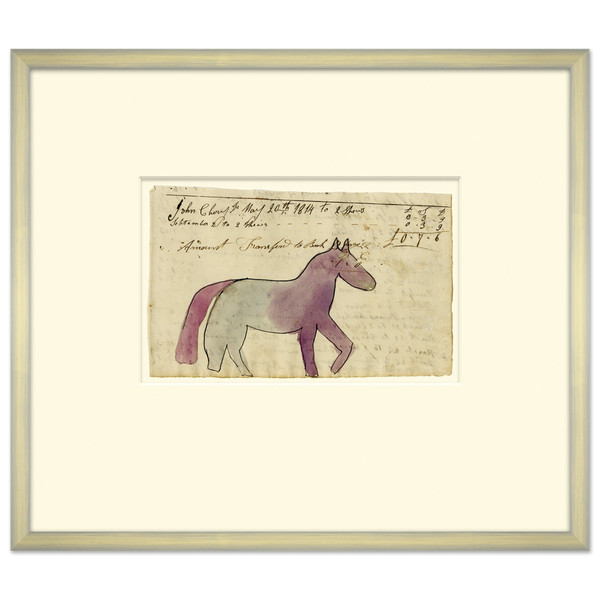 P-6256  Menonite Drawing, Purple Horse