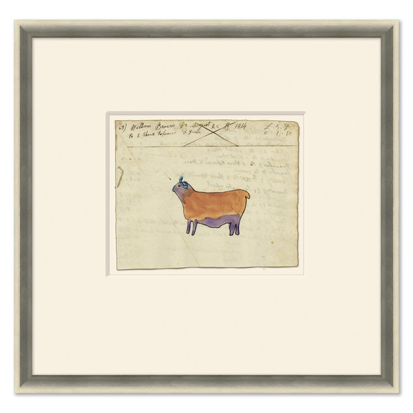 P-6101  Cow - Sm. Mennonite Ledger Drawing