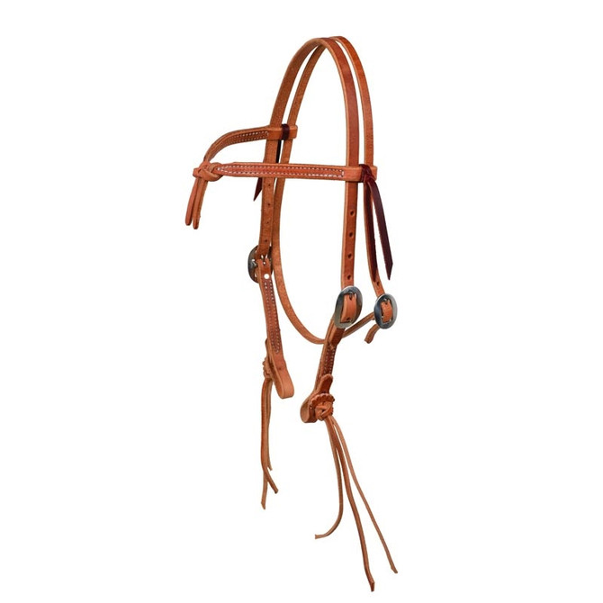 Rattlesnake Knotted Browband Headstall with S.S. Hardware