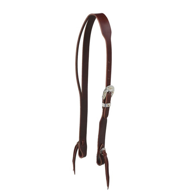 Latigo Headstall - Split Ear With Floral Buckle