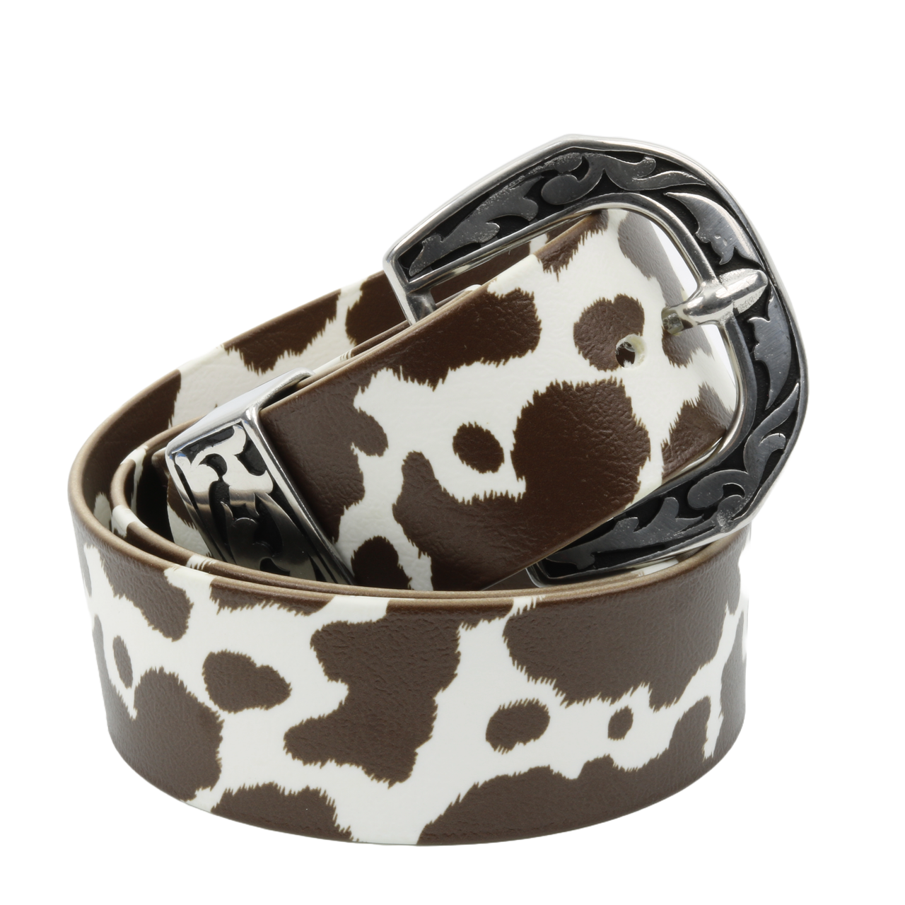 Brown and White Cowhide Print Women\'s Western Belt Stylish Women main image 3