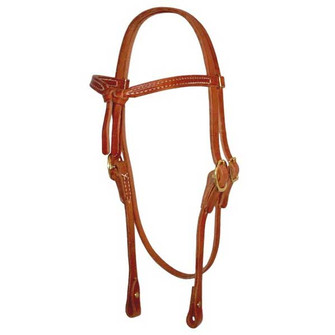 Knotted Browband Headstall with Chicago Screws