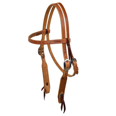 Berlin Custom Leather Doubled N Stitched Roughout Golden Slip Ear Headstall main image 0