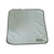A 16 x 16 gray microfiber cloth laid out flat.