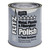 Flitz Paste Metal Polish is shown in a small grey can. The can shows the name of the product and details about use.