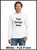 Custom Printed, White Long sleeve T-Shirts, Full Front , One Color