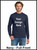 Custom Printed, Navy Long sleeve T-Shirts,  Full Front, One Color