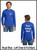 Custom Printed, Royal Blue Long sleeve T-Shirts, Left Chest and Full Back, One Color