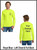 Custom Printed, Safety Green Long sleeve T-Shirts, Left Chest and Full Back, One Color