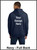 Custom Printed, Navy Hooded, Full Back, One Color