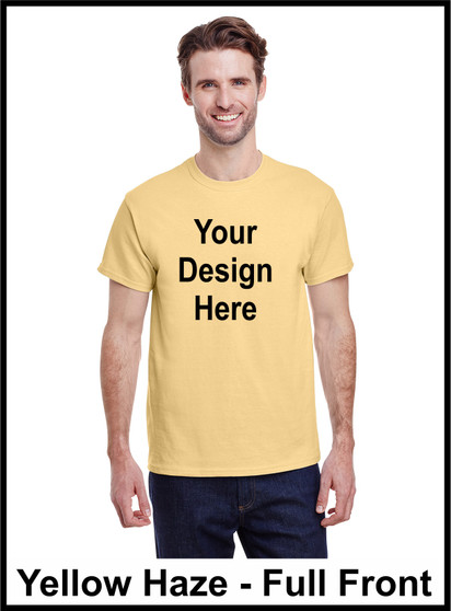 Custom Printed, Yellow Haze T-Shirts, Full Front, One Color
