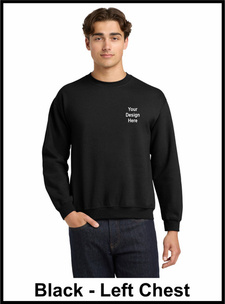 Custom Printed, Black Sweatshirts, Left Chest,  One Color