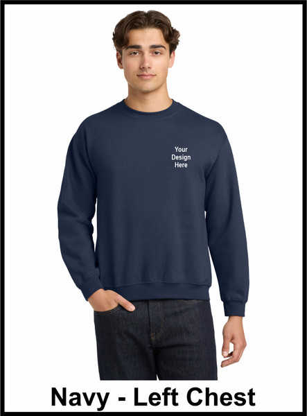 Custom Printed, Navy Sweatshirts, Left Chest, One Color